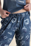 Zivame Knit Poly Pyjama Set - Orion Blue — thumbnail 8